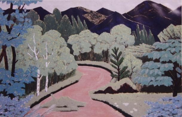 山本 丘人、風景、大判、額装用・画版、日本製・新品額 額装付