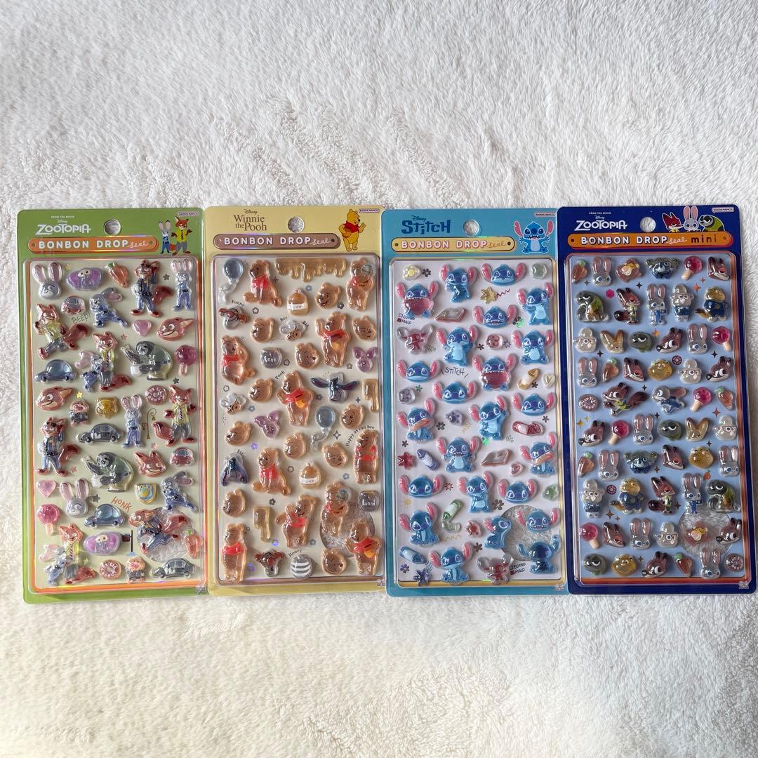 【正規品】ボンボンドロップシール ディズニー 4枚セット