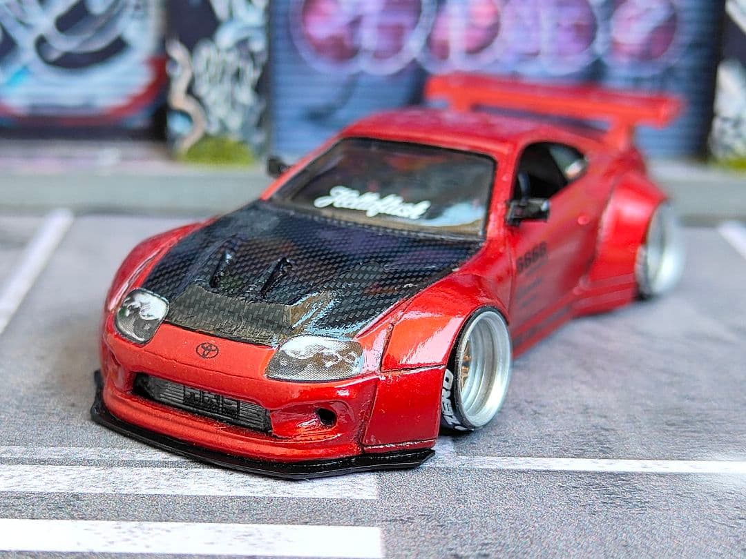 ホットウィールカスタム トヨタ 80スープラ ロケバニ ☆深リム☆トミカ改造