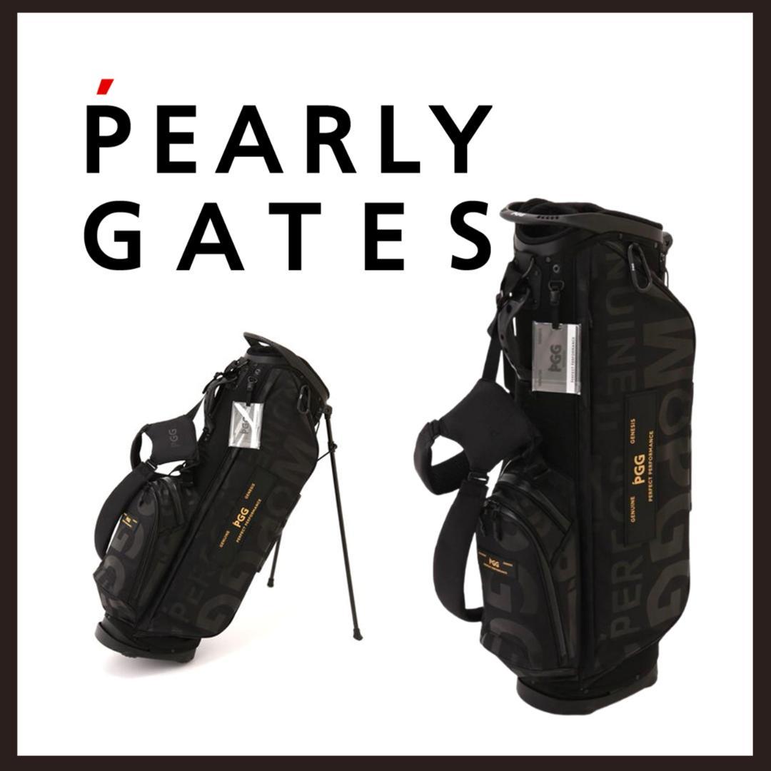○★新品未使用 パーリーゲイツ ブラックロゴ スタンド式キャディバッグ ブラック