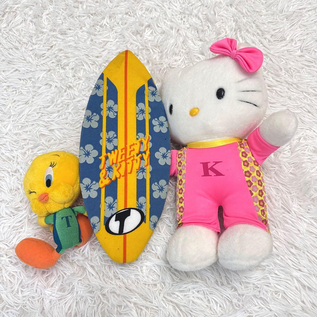 激レア　ハローキティ　トゥイーティー　コラボ　ぬいぐるみ　サーフボード　平成