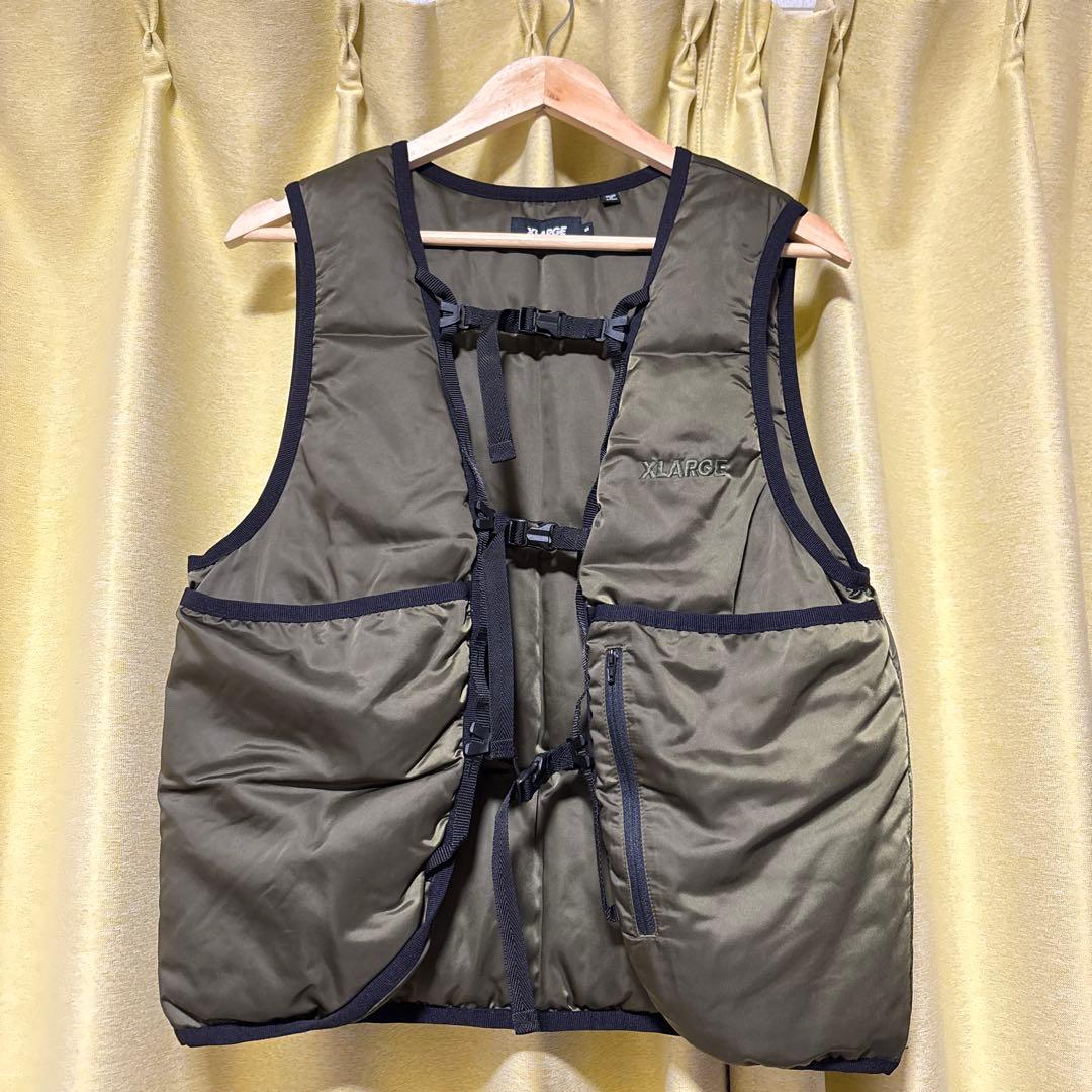 XLARGE フィッシングベスト オリーブ　S