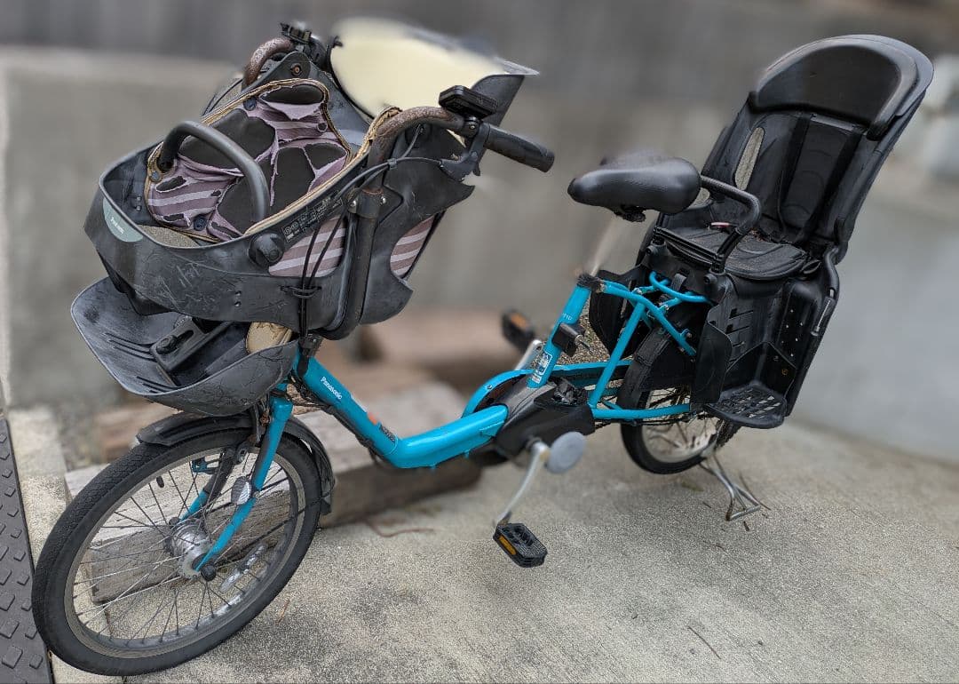 【ジャンク】大阪Panasonicパナソニック電動自転車ギュットミニDXサドル他
