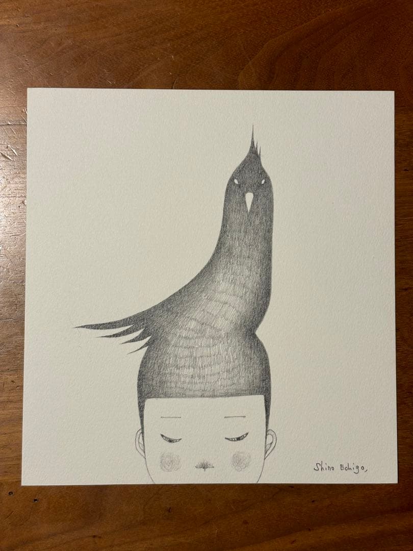 越後しの　鉛筆画