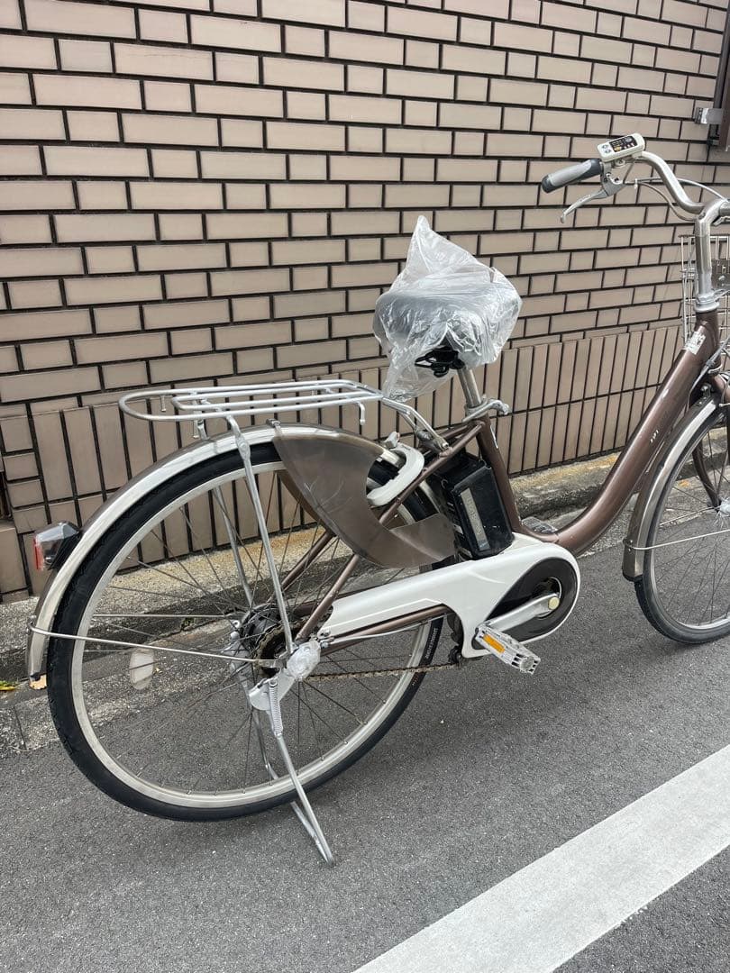 電動アシスト自転車 ブラウン 前カゴ付き