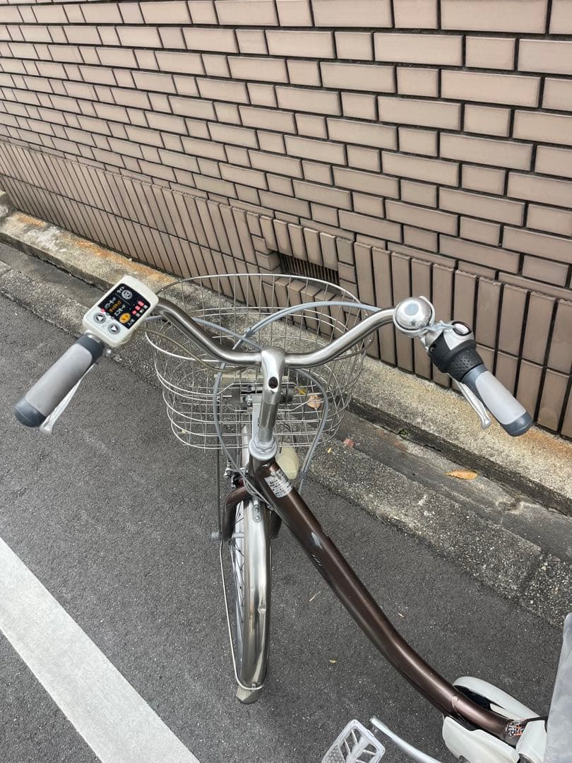 電動アシスト自転車 ブラウン 前カゴ付き