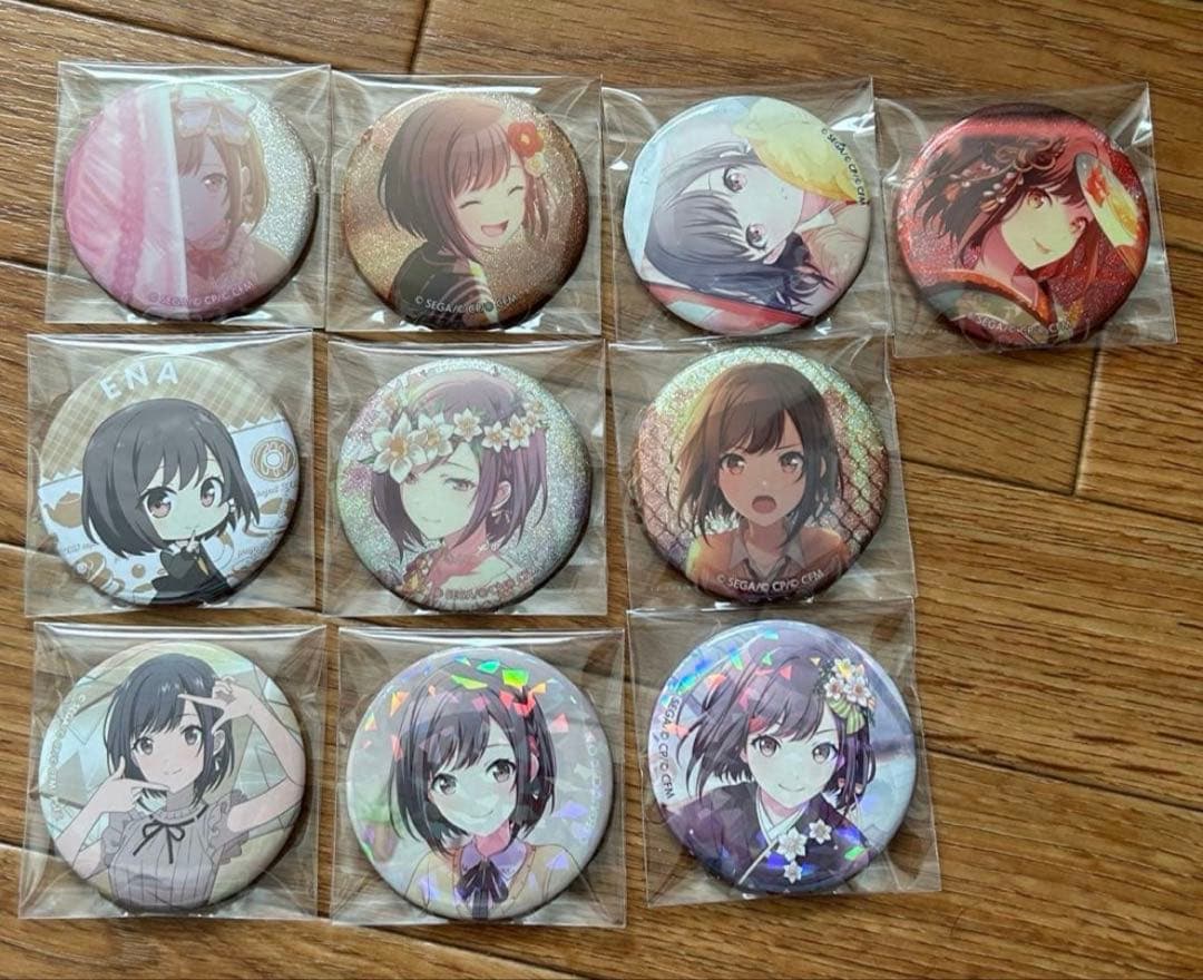 プロセカ グリッター ホログラム 缶バッジ 東雲絵名