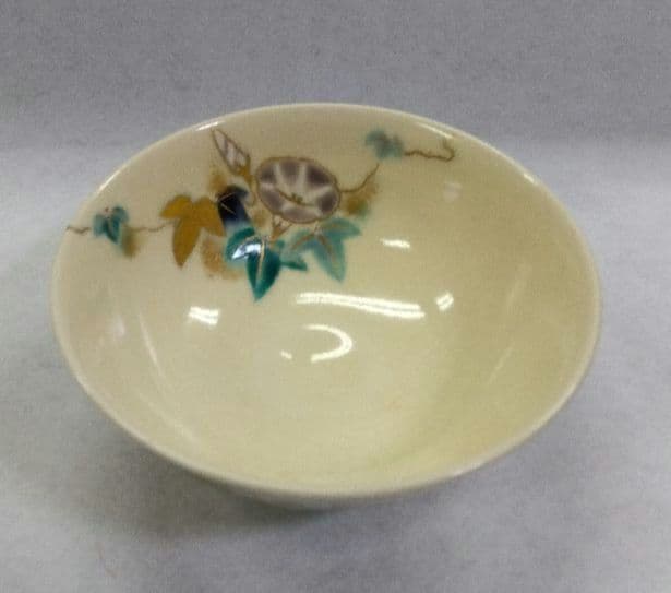 茶道具 茶碗 平茶碗 仁清 色絵 朝顔 平安 山川巌 京焼 清水焼