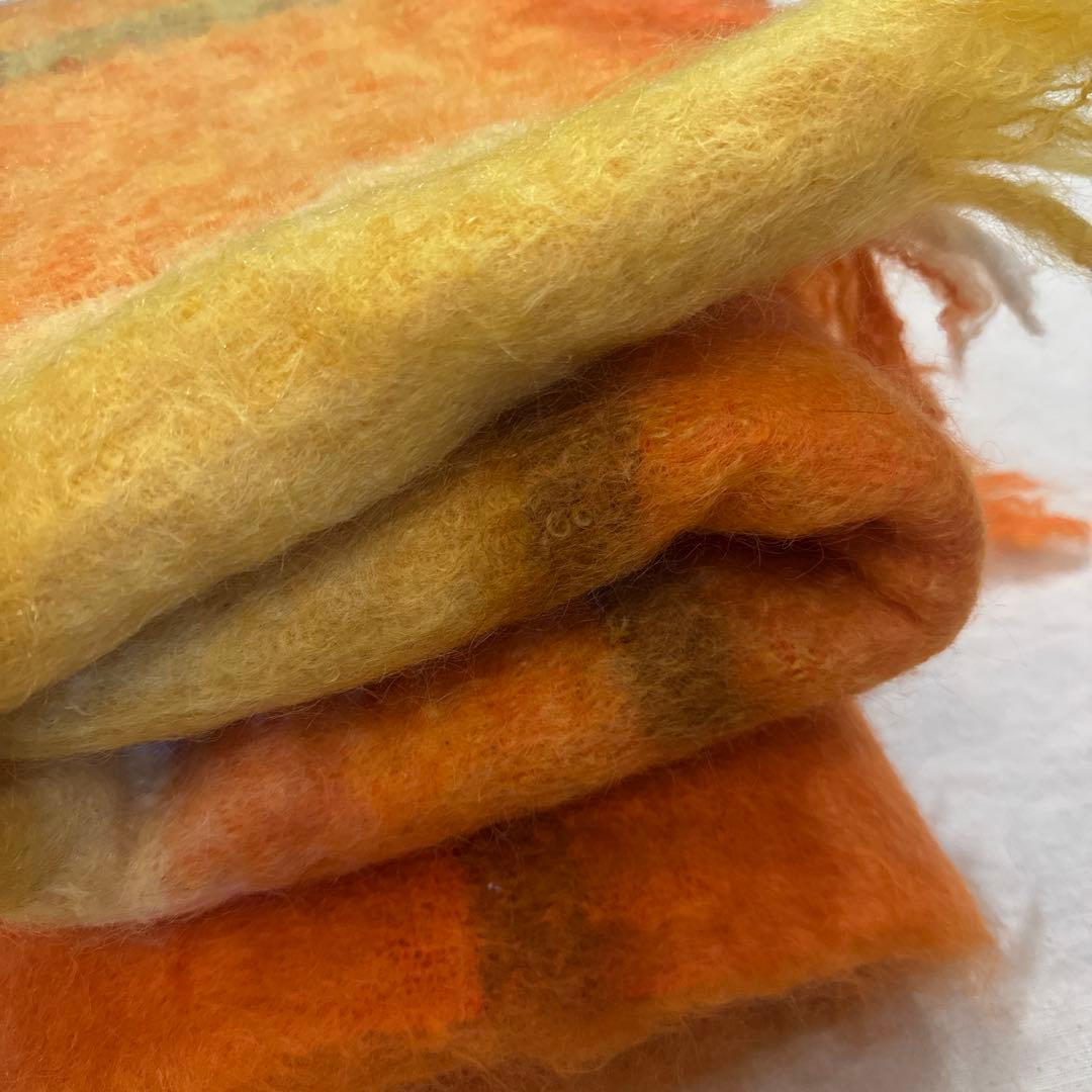 VINTAGE 100% MOHAIR BLANCKET ショール 超肉厚