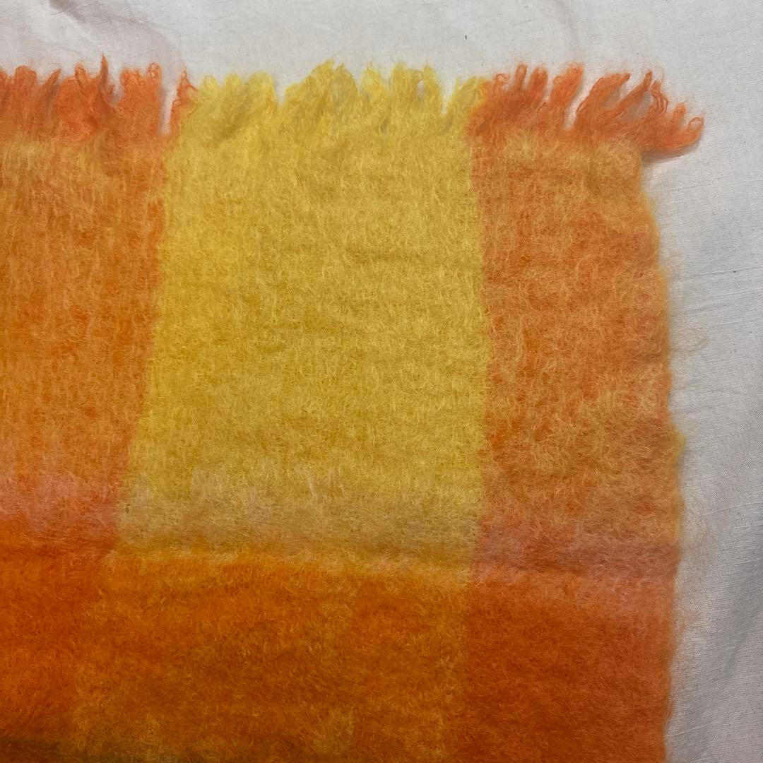 VINTAGE 100% MOHAIR BLANCKET ショール 超肉厚