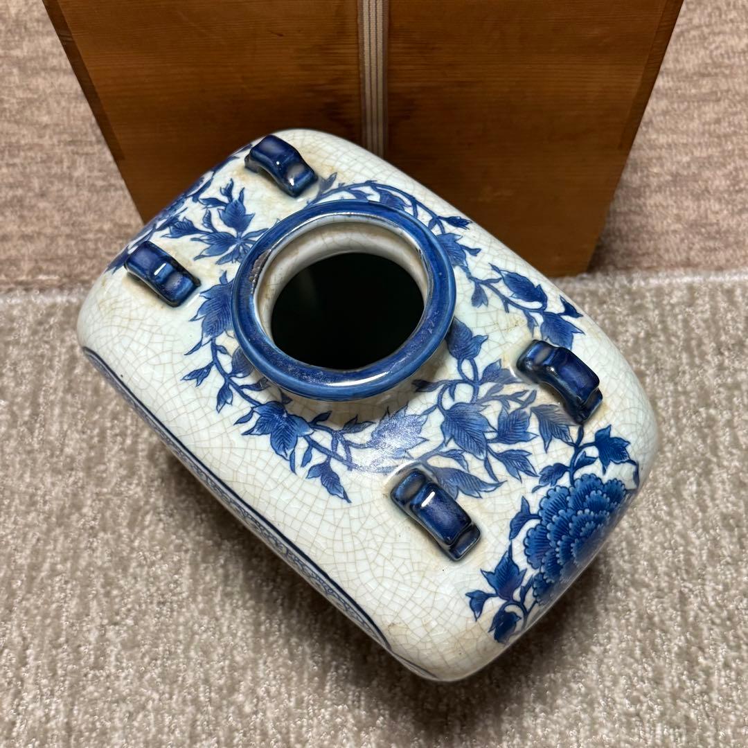 蔵出 道入? 道八? 染付 花器 花瓶 花入 飾り 陶器 工芸品