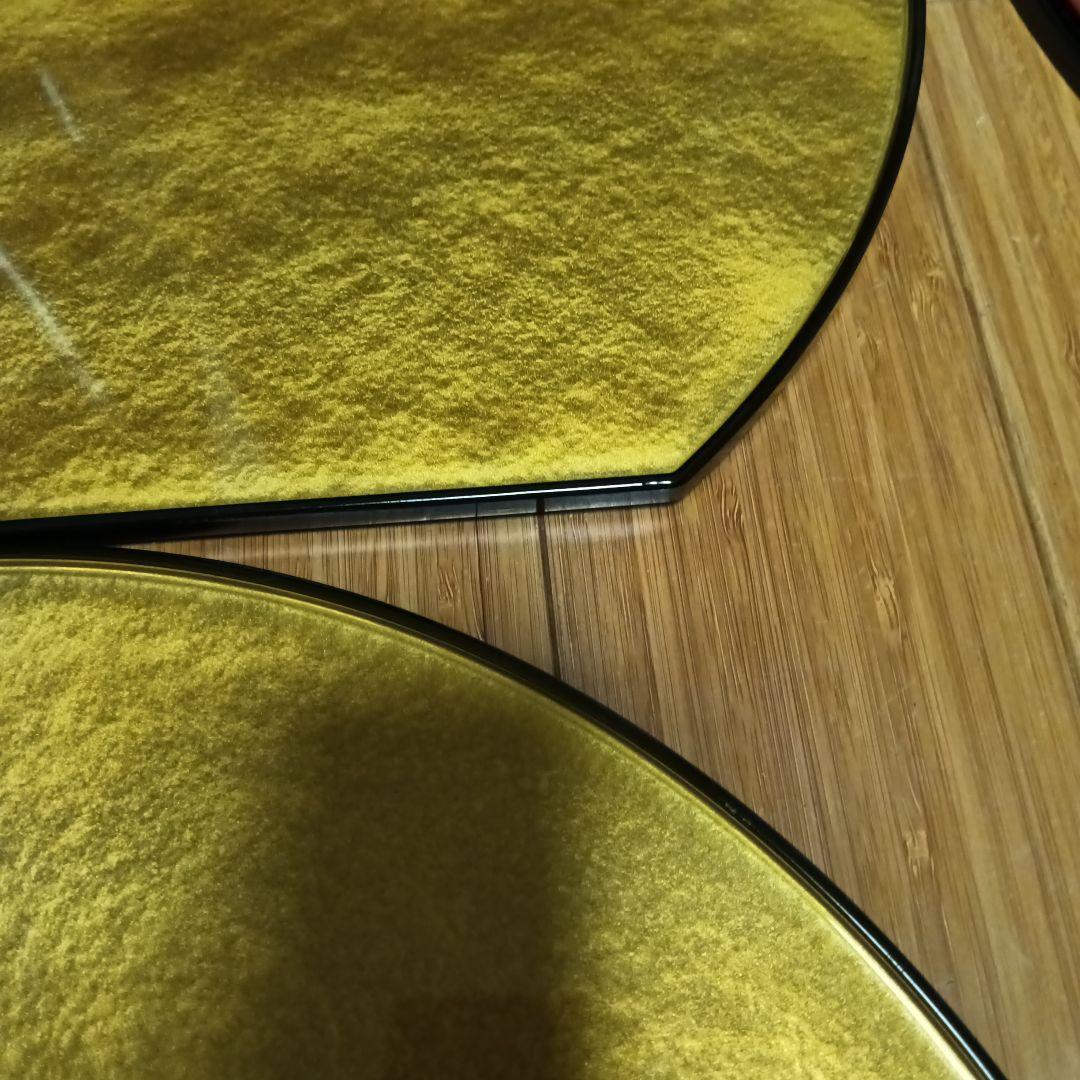 半月両面お膳4枚セット 金のランチョマット ゴールド リバーシブル お正月 お祝