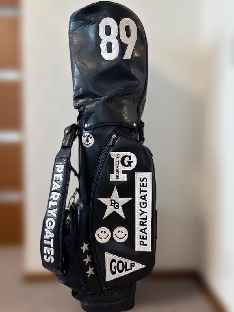 美品 パーリーゲイツ キャディバッグ スタンド式 ネイビー スマイル 89ロゴ