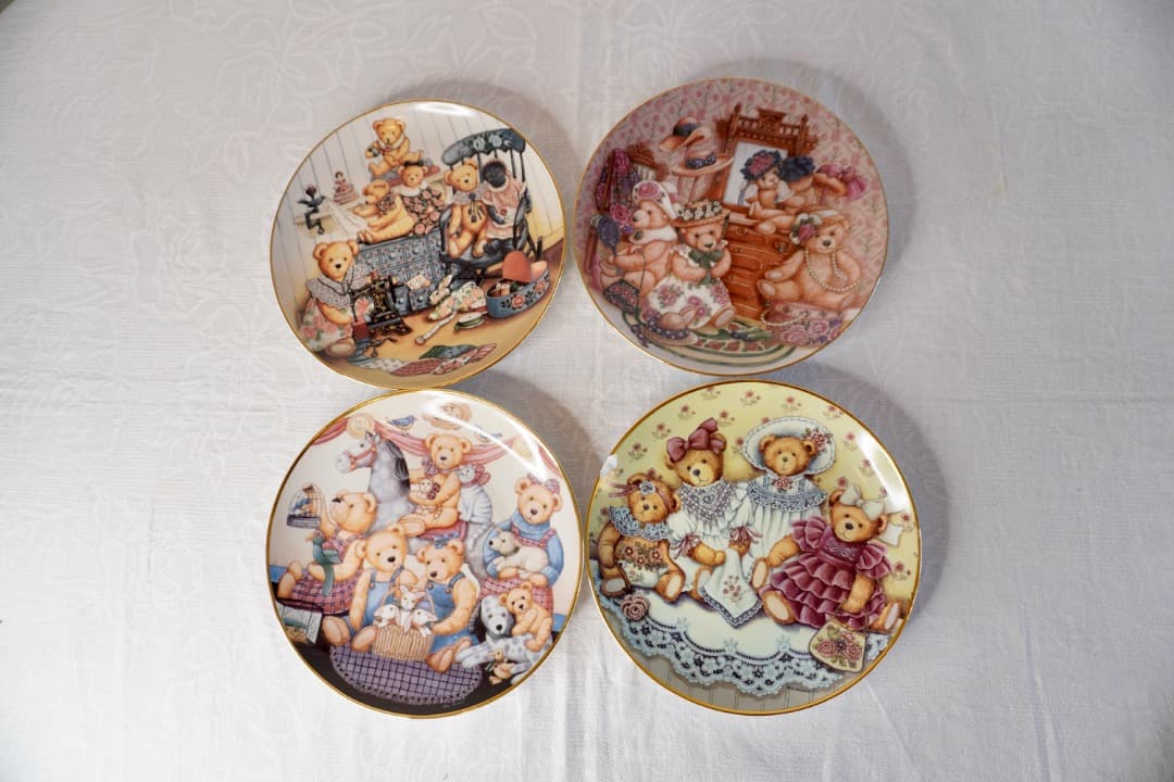 Franklin Mint テディベア 絵皿 4枚セット コレクションプレート