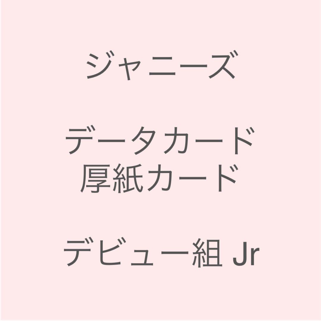 ジャニーズ データカード 厚紙カード デビュー組、Jr