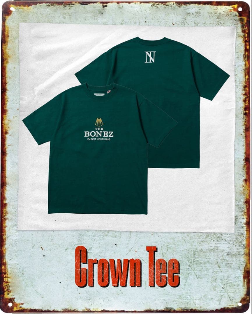 THE BONEZ CROWN tee グリーン　XLサイズ