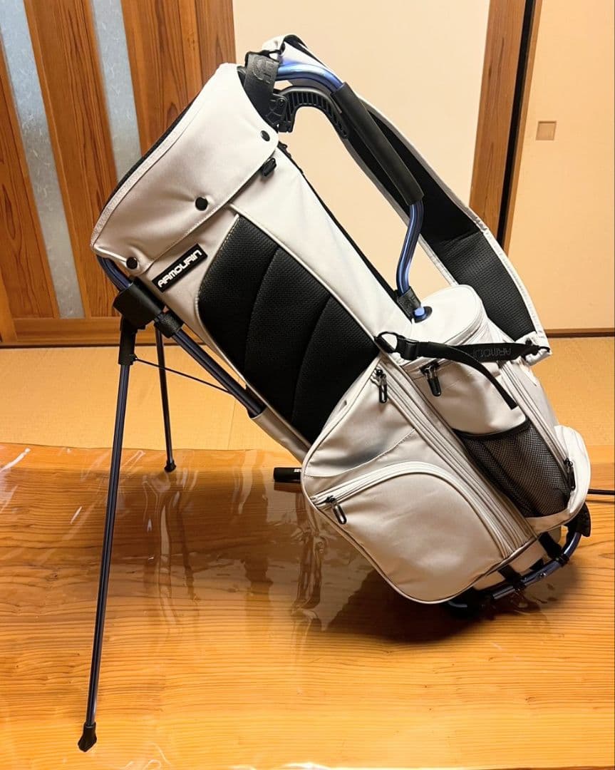 【極美品】ARMOURAN キャディバッグ●9型 グレー・ベッドカバー付き‼️