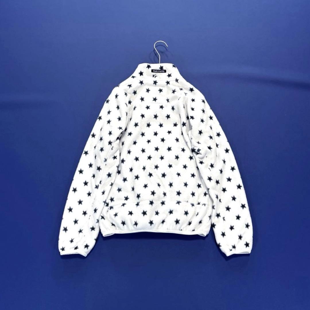 パーリーゲイツ　フリースジャケット　ボア　総柄　ホワイト　0/S ダブルジップ