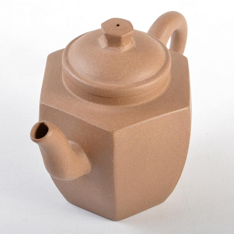 中国　小其製款　紫砂　黄泥　六角急須　茶壷　M　R5557