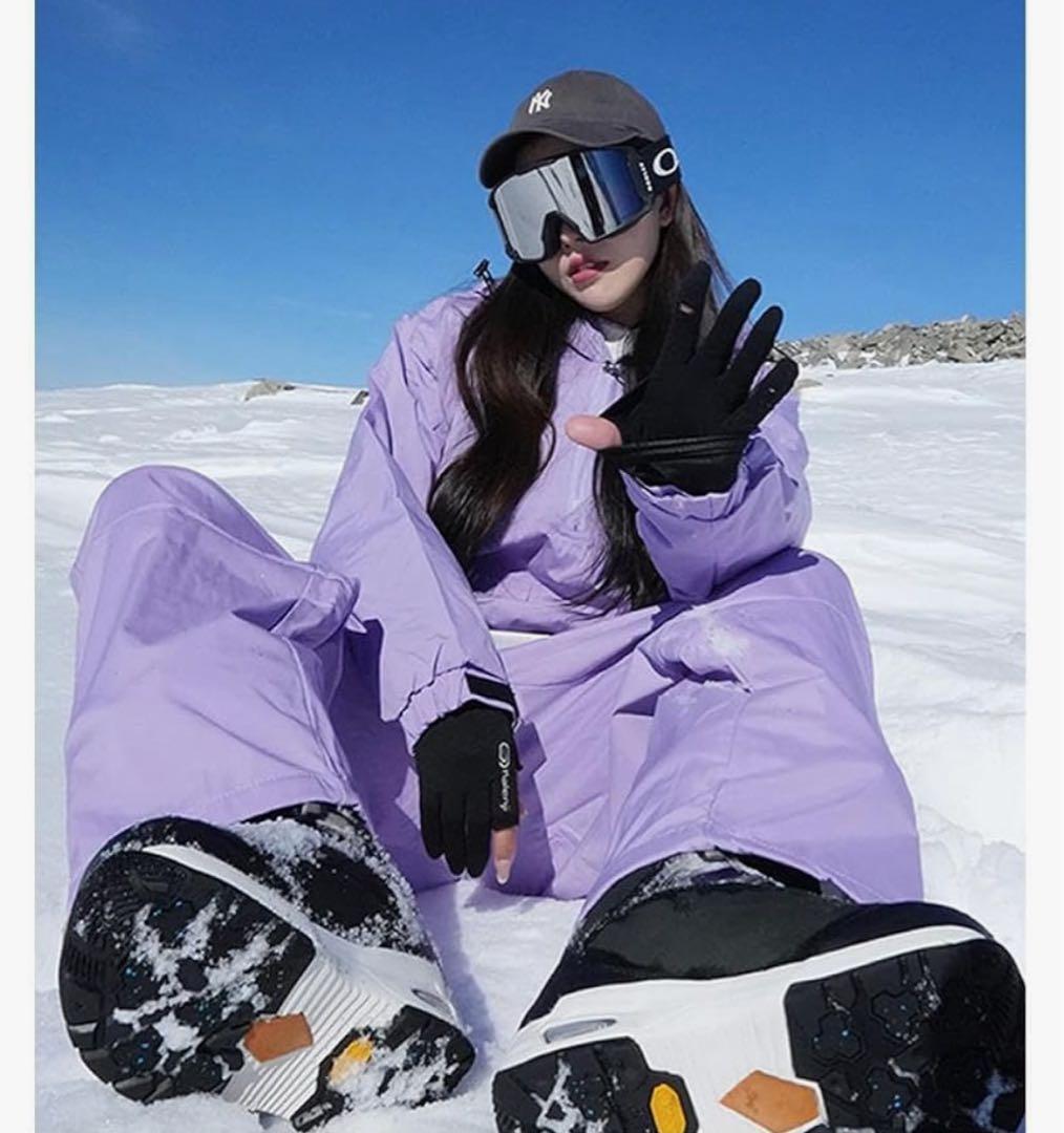 ブラック スノーボード 上下セット レディース　防水防風