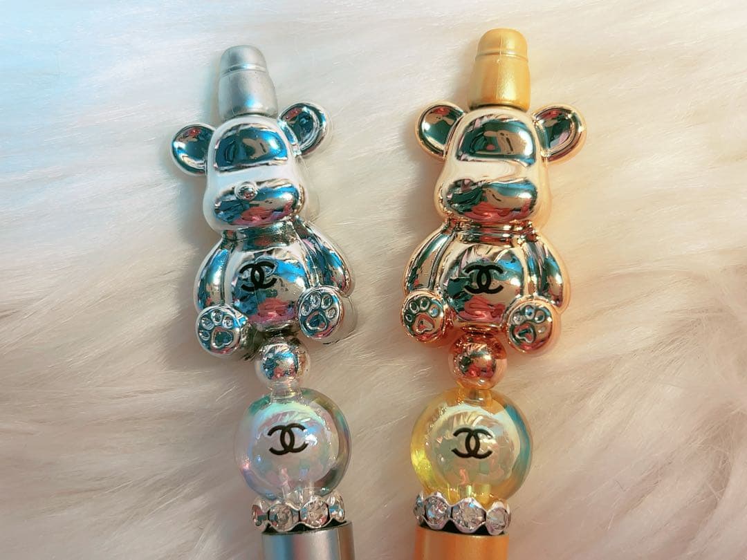 ✨ CHANELテディベアペン ゴールド・シルバー 2点セット✨
