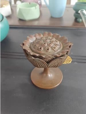 銅 細工 蓮華香炉 茶道具 香道具 装飾品 工芸品 美術品 置物
