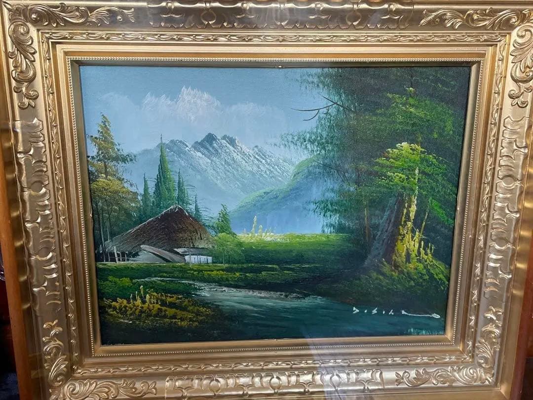 風景油絵　額56×47×4.5cm お値下げ交渉してください。アンティーク