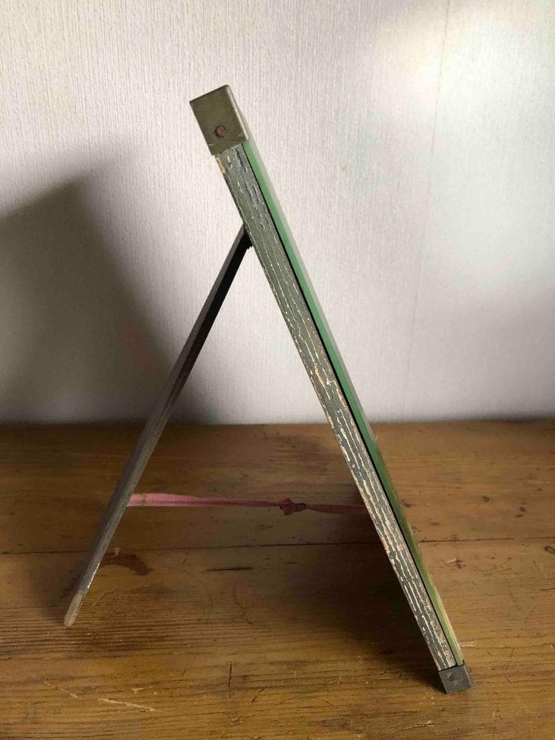 英国アンティークミラー/鏡/ハンドペイント イングリッシュガーデン　H34