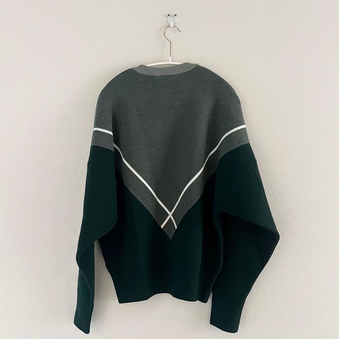 ラコステ LACOSTE ビッグピッチアーガイルレーヨンニットセーター グリーン