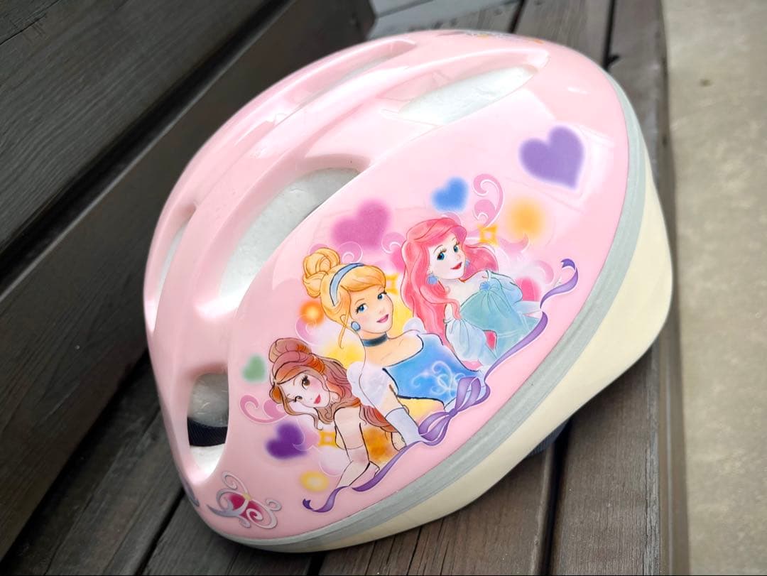 18インチ幼児用自転車 ピンク ディズニープリンセス　 ヘルメット付きセット