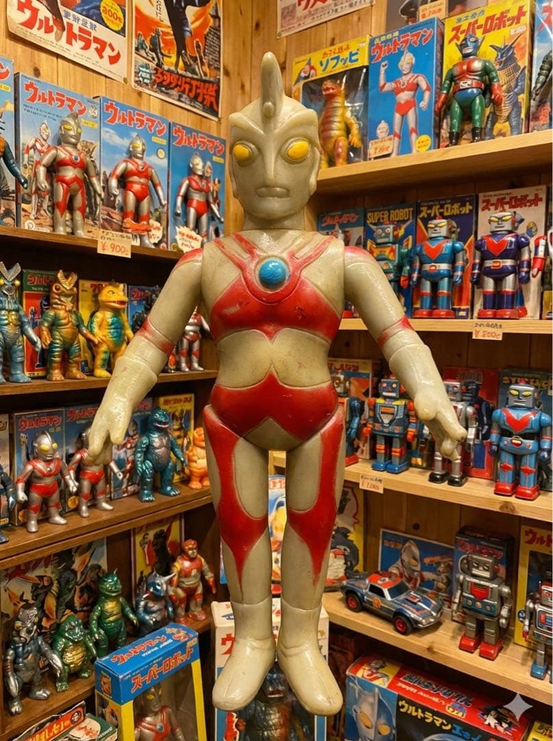 ウルトラマンエース ミドル ソフビ マルサン 当時物　１４cm