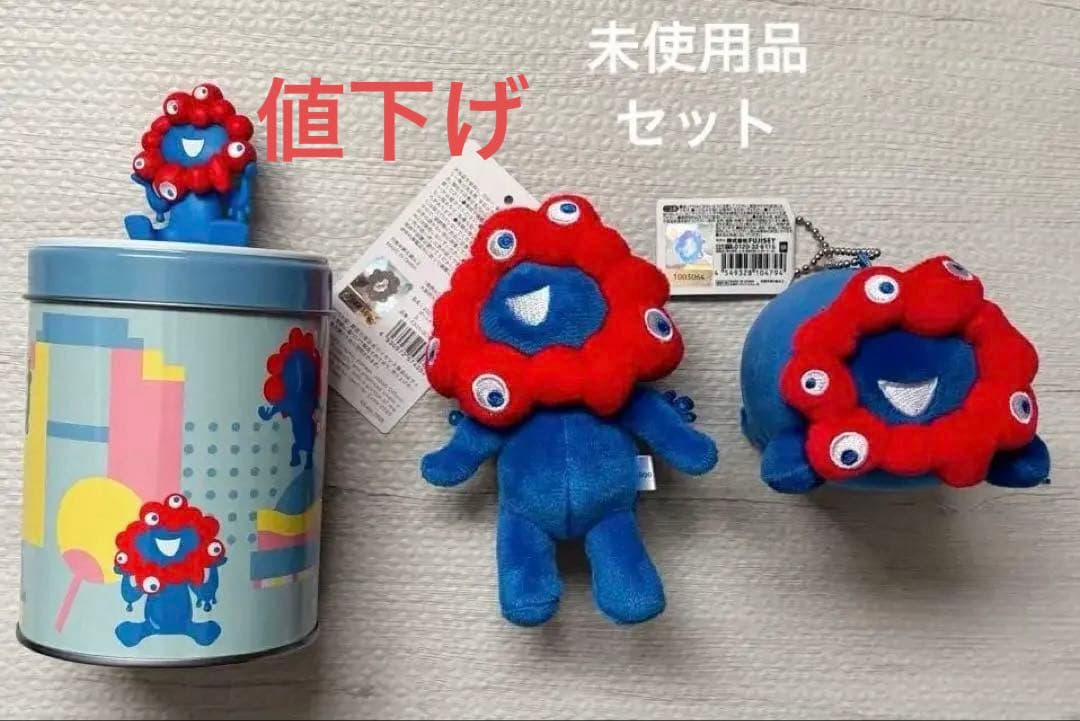 【セット販売】ミャクミャク　ボールチェーンマスコット　マスコット付きクランチ缶