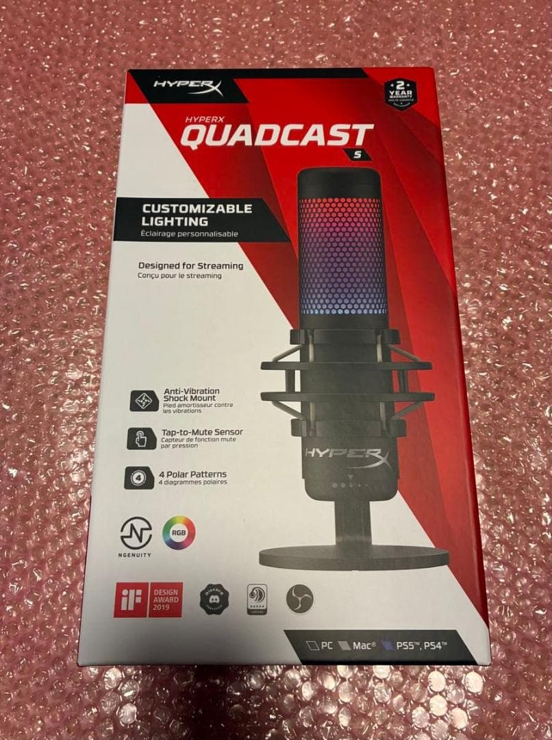 新品 HyperX QuadCast S スタンドアロン コンデンサーマイク