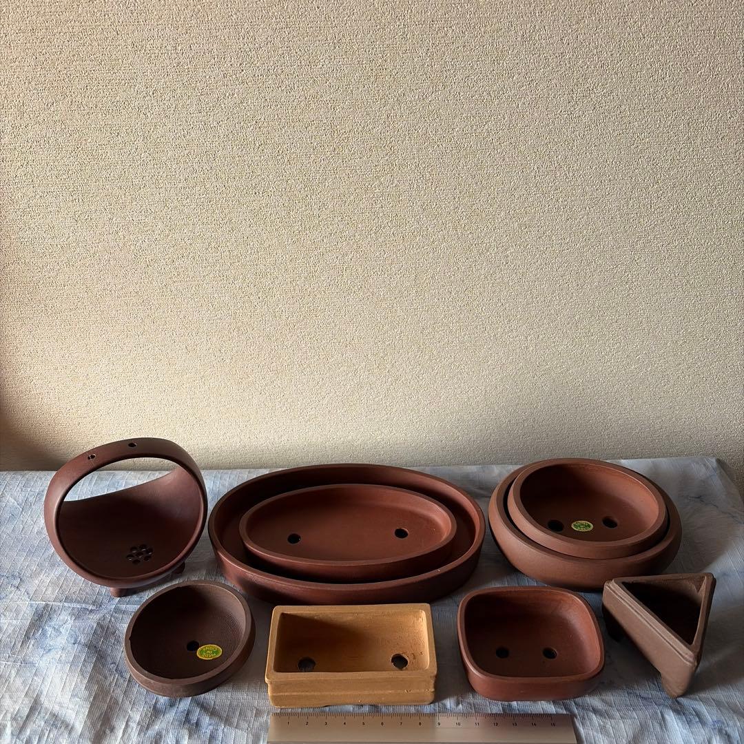 中国宜興　宜興　植木鉢　朱泥　朱砂　中国　アンティーク　盆栽　盆景