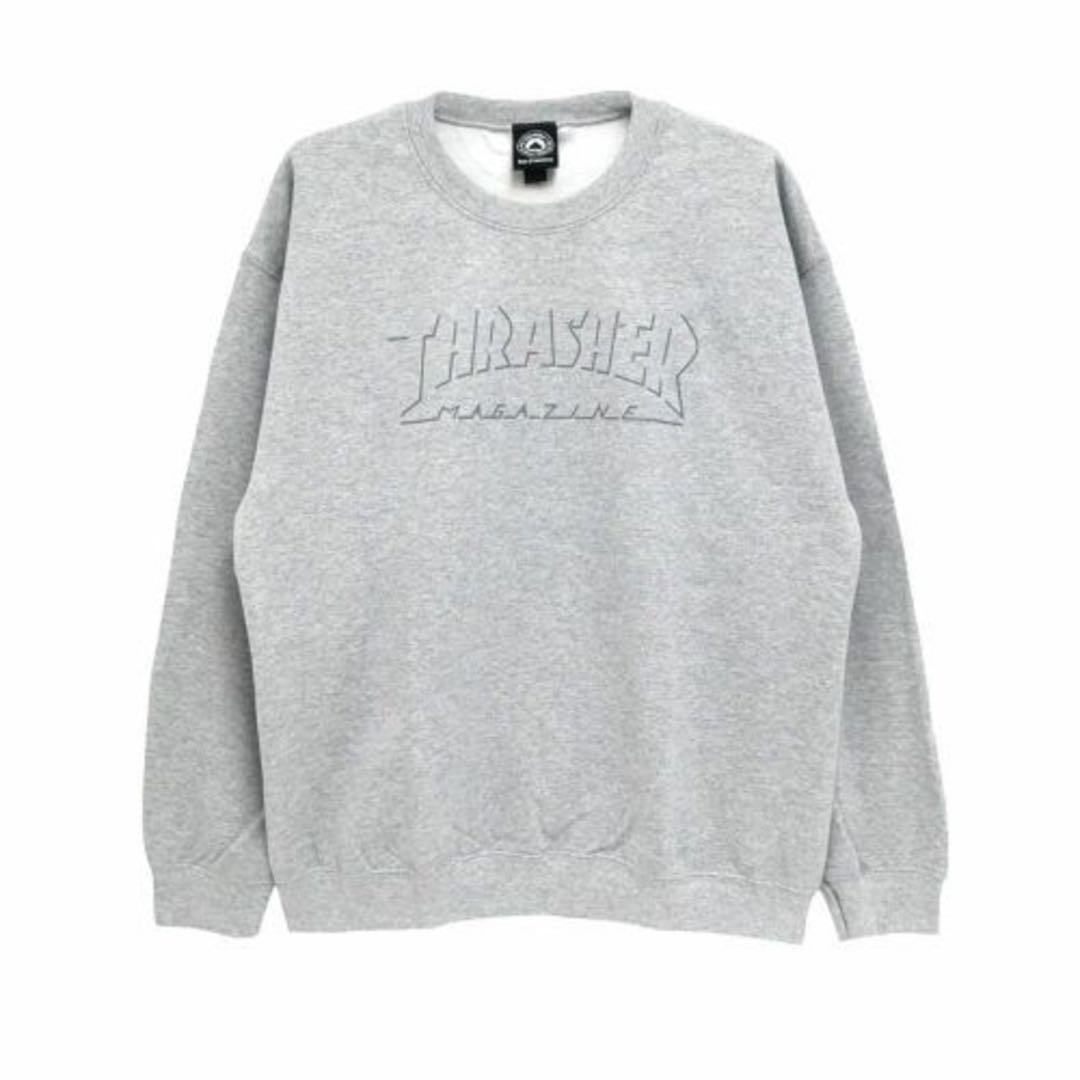 スケートボード THRASHER CREW SWEAT SHADOW MAG LOGO GREY