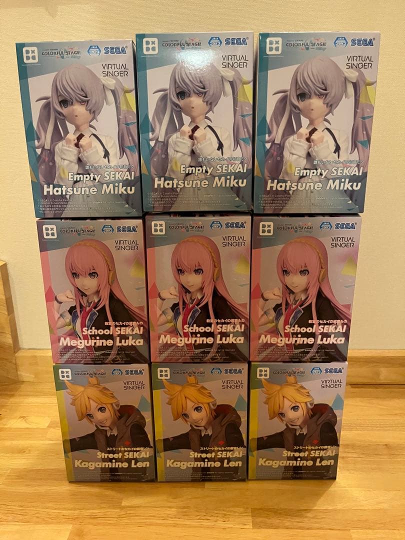 プロセカ　初音ミク、巡音ルカ、鏡音レン　フィギュア9個セット