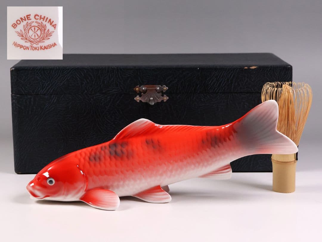 【CM350】日本陶器会社 錦鯉 置物 ボーンチャイナ オールドノリタケ
