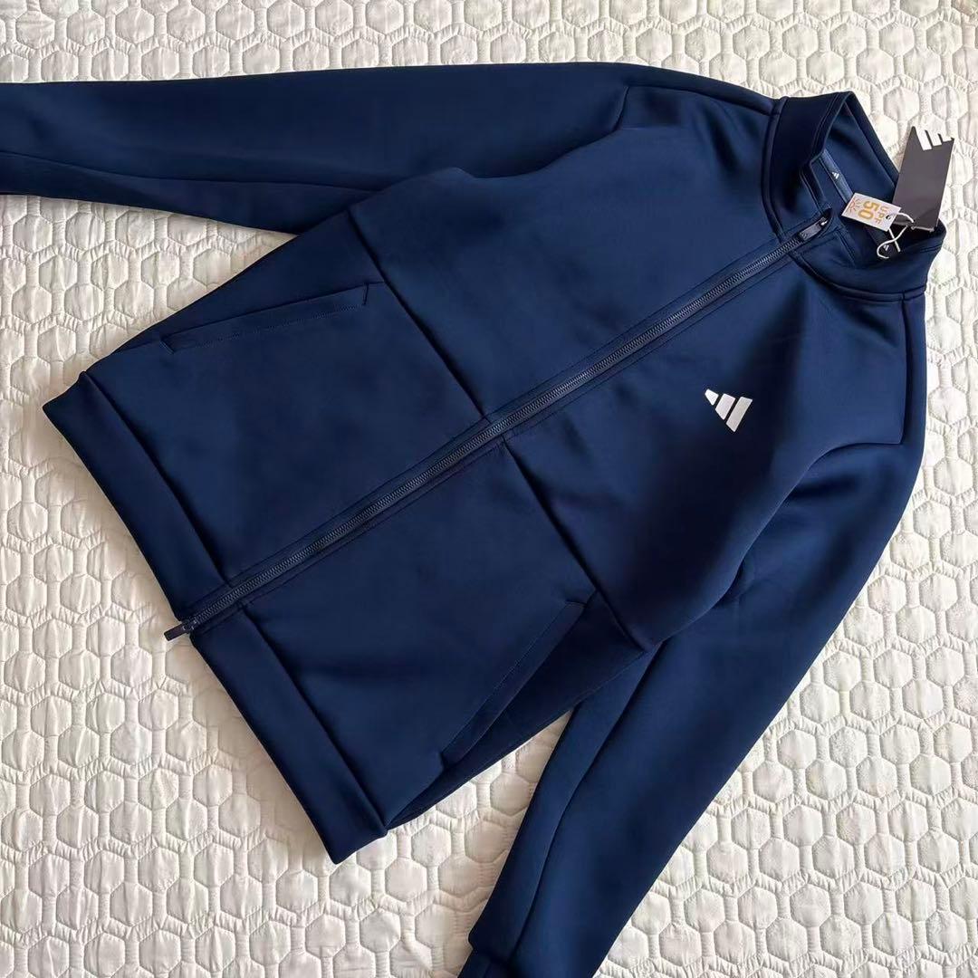 XL新品17600円アディダスゴルフ/メンズ/ダンボールニットジャケット/紺