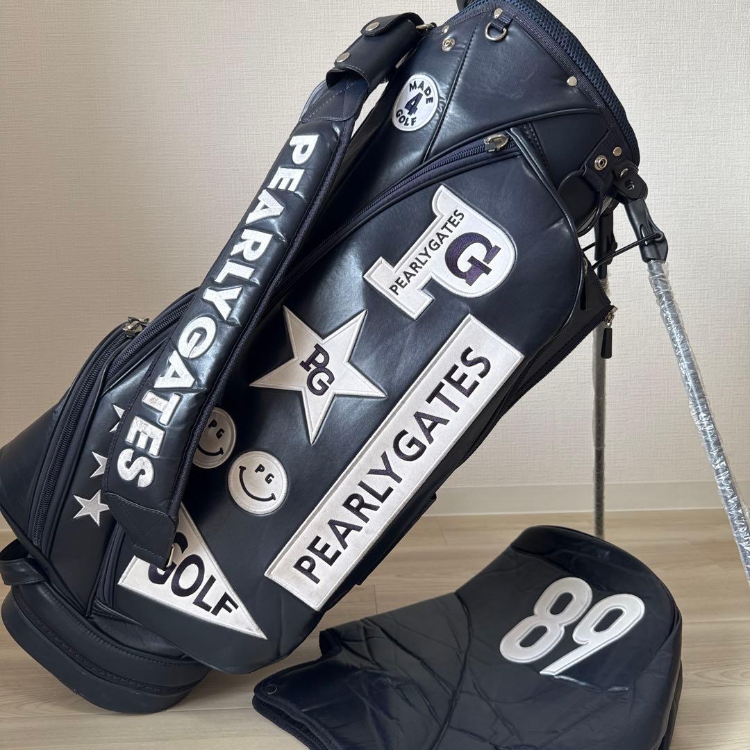 パーリーゲイツ　キャディバッグ　ショルダー式　スタンド式　紺　ネイビー　ゴルフ