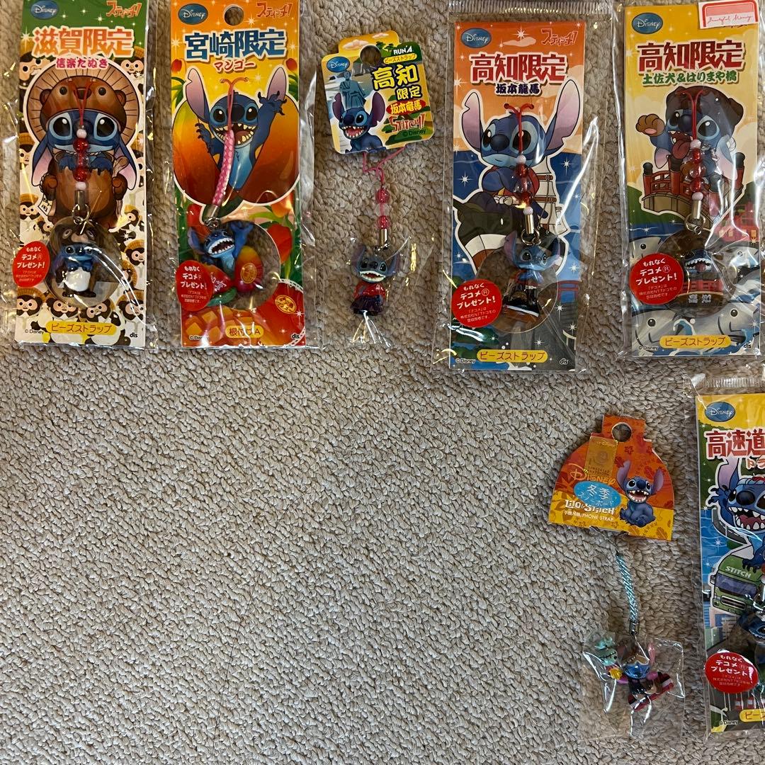 ディズニー　スティッチ　ご当地ストラップ38点