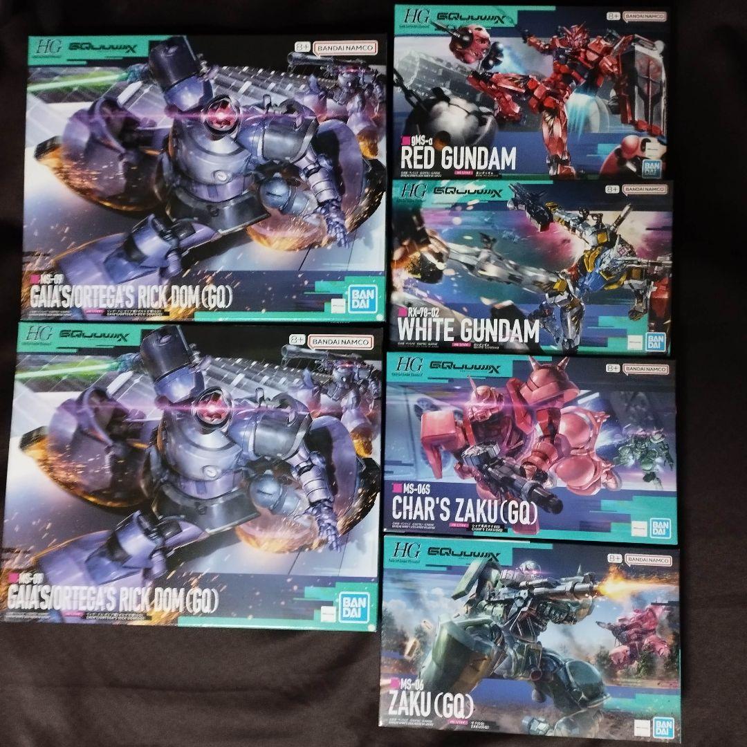 ガンプラ6点【リック・ドム/赤いガンダム/白いガンダム/シャア専用ザク/ザク】
