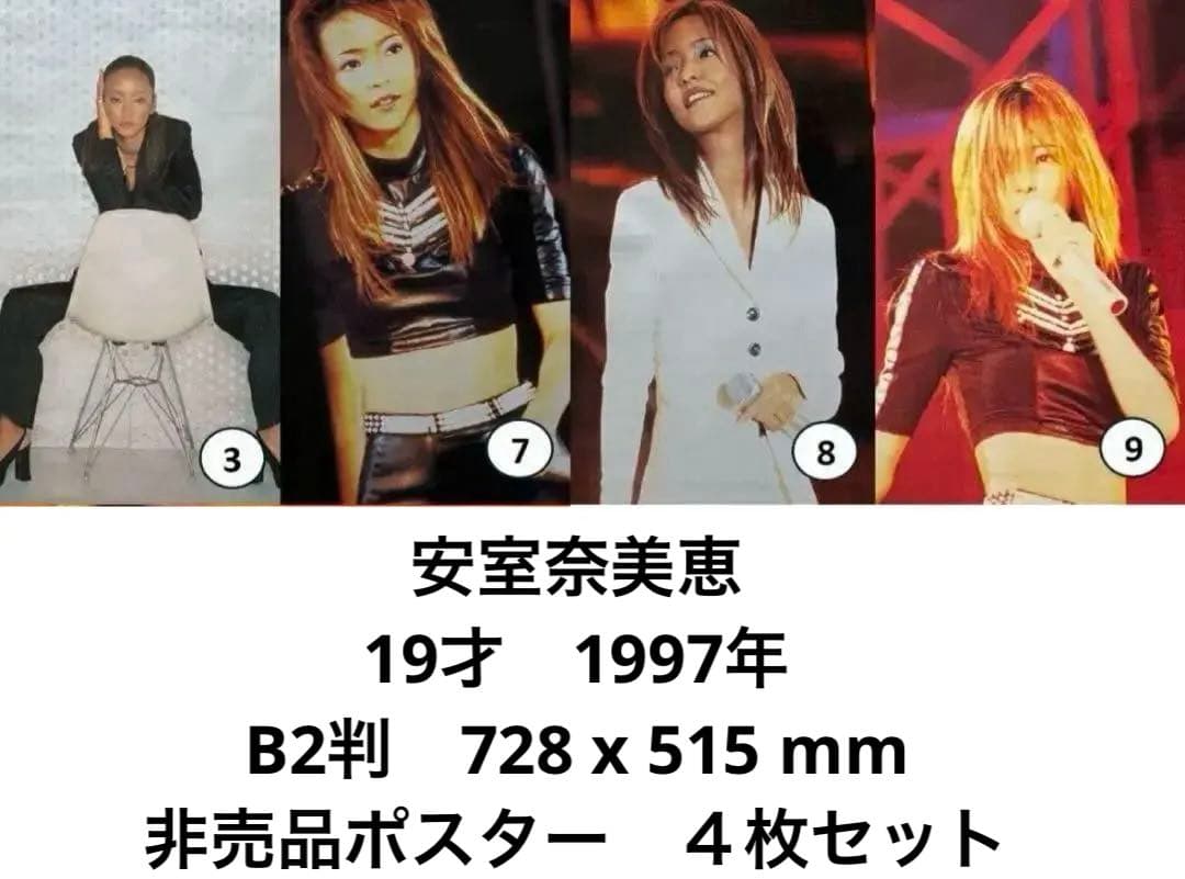 【レア&美品】安室奈美恵　19才　B2ポスター４枚　初東京ドーム　1997年 他