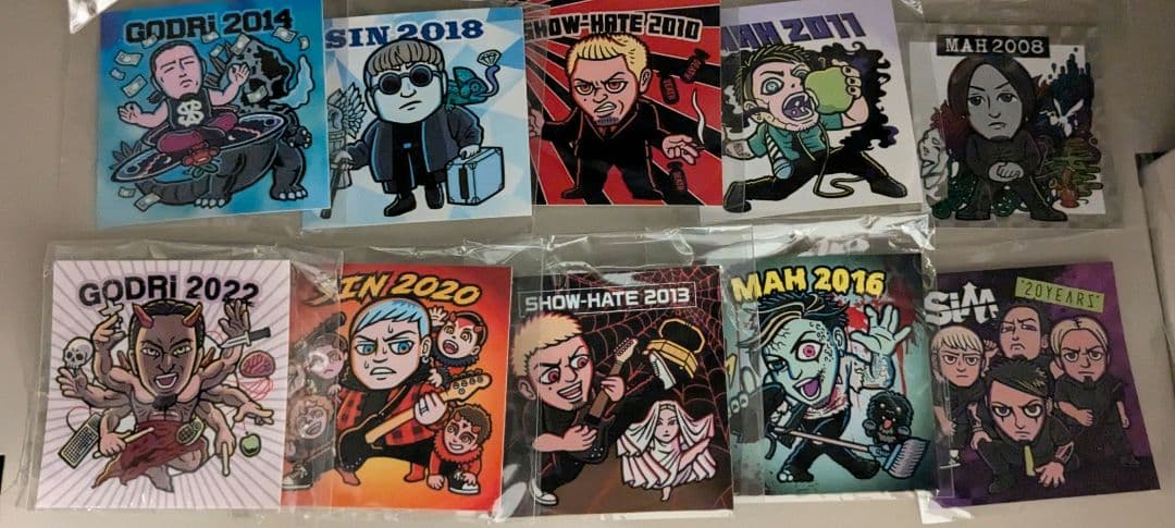 SiM 20YEARS 20th ガチャ ステッカー 全種10枚セット シクレ