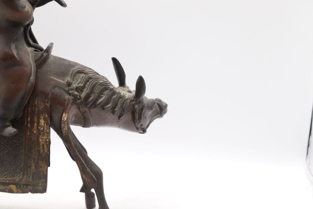 古銅　人物像　溜金　文人像　高さ約30.5cm 送料込み260121