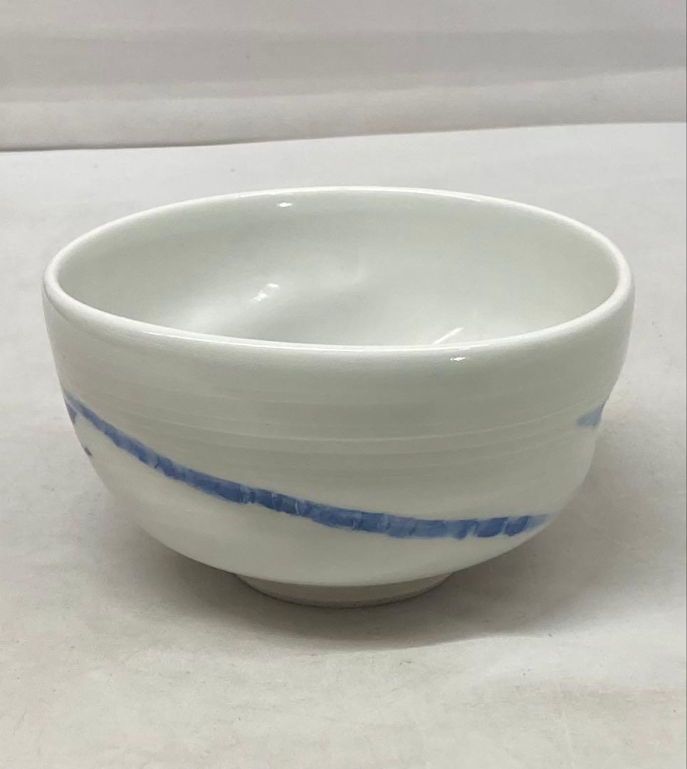 B547b「染付 馬九行く茶盌」寺尾陶象作　共箱　京焼　茶道具