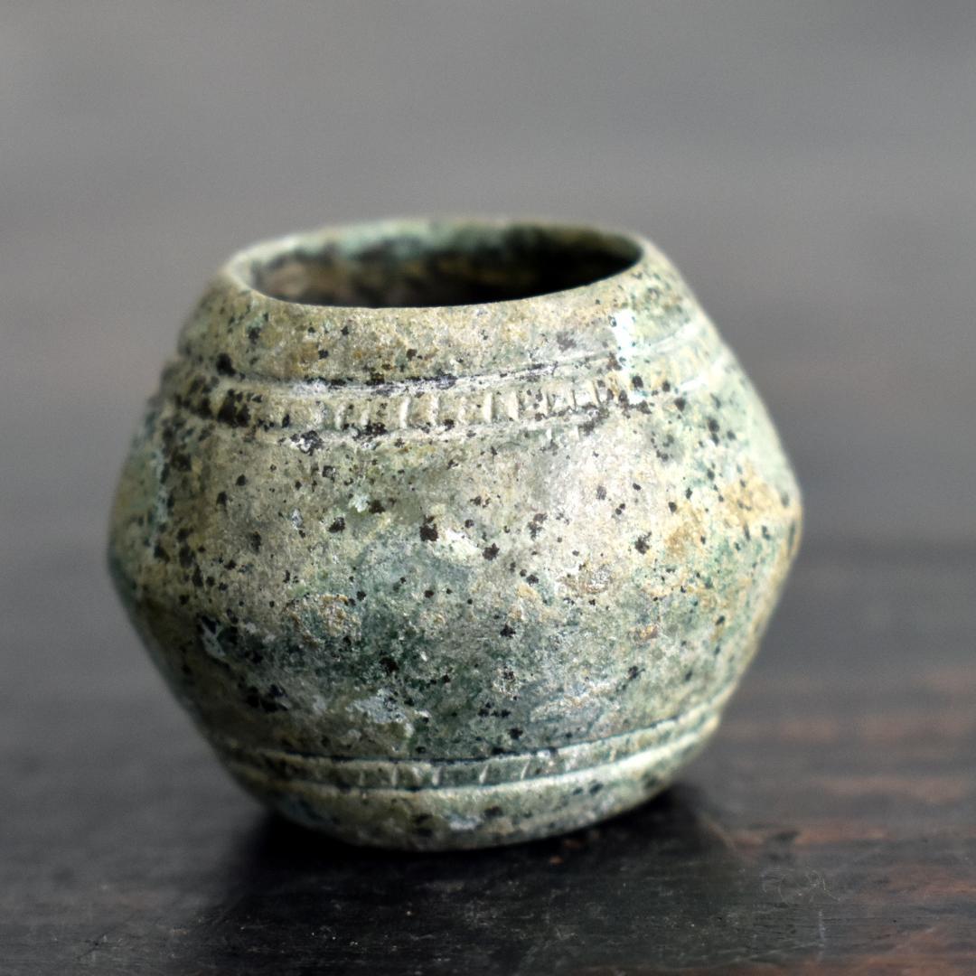 11-12世紀 カンボジア クメール アンコール王朝 青銅 ライムポット 祭器