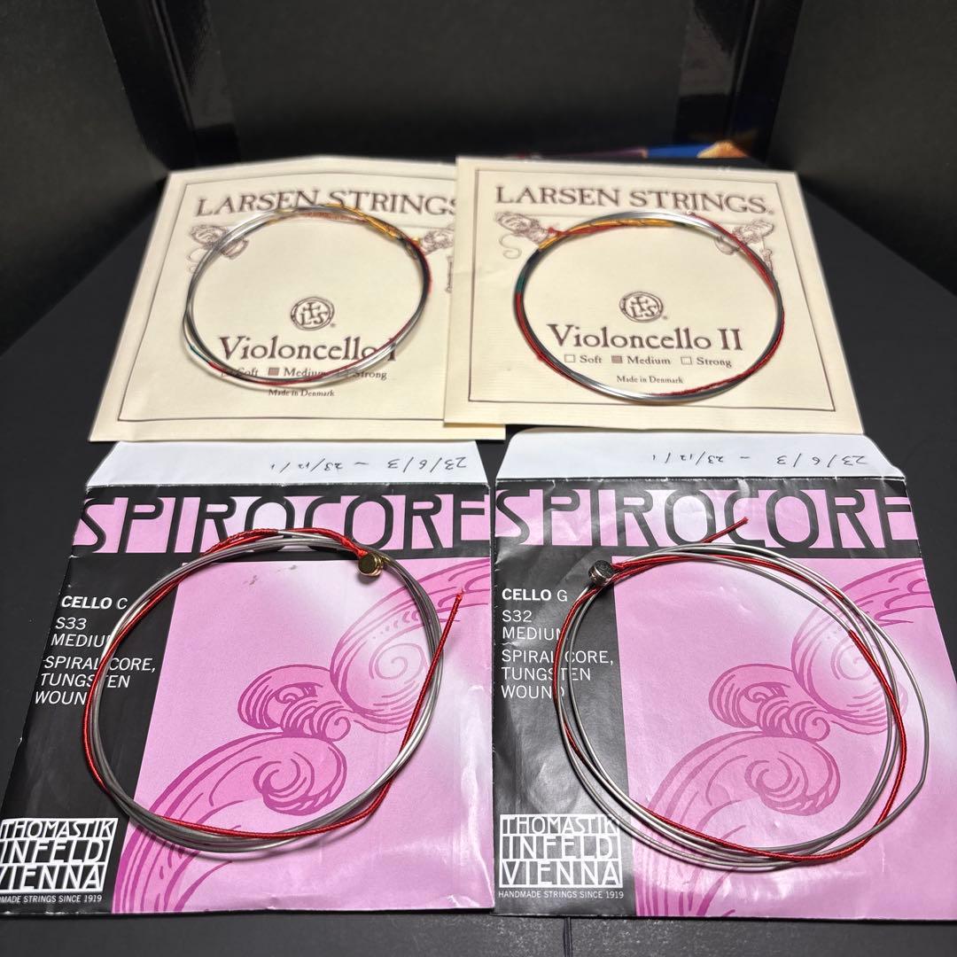 チェロ弦 A.Dラーセン G.Cスピロコアタングステン 6ヶ月使用