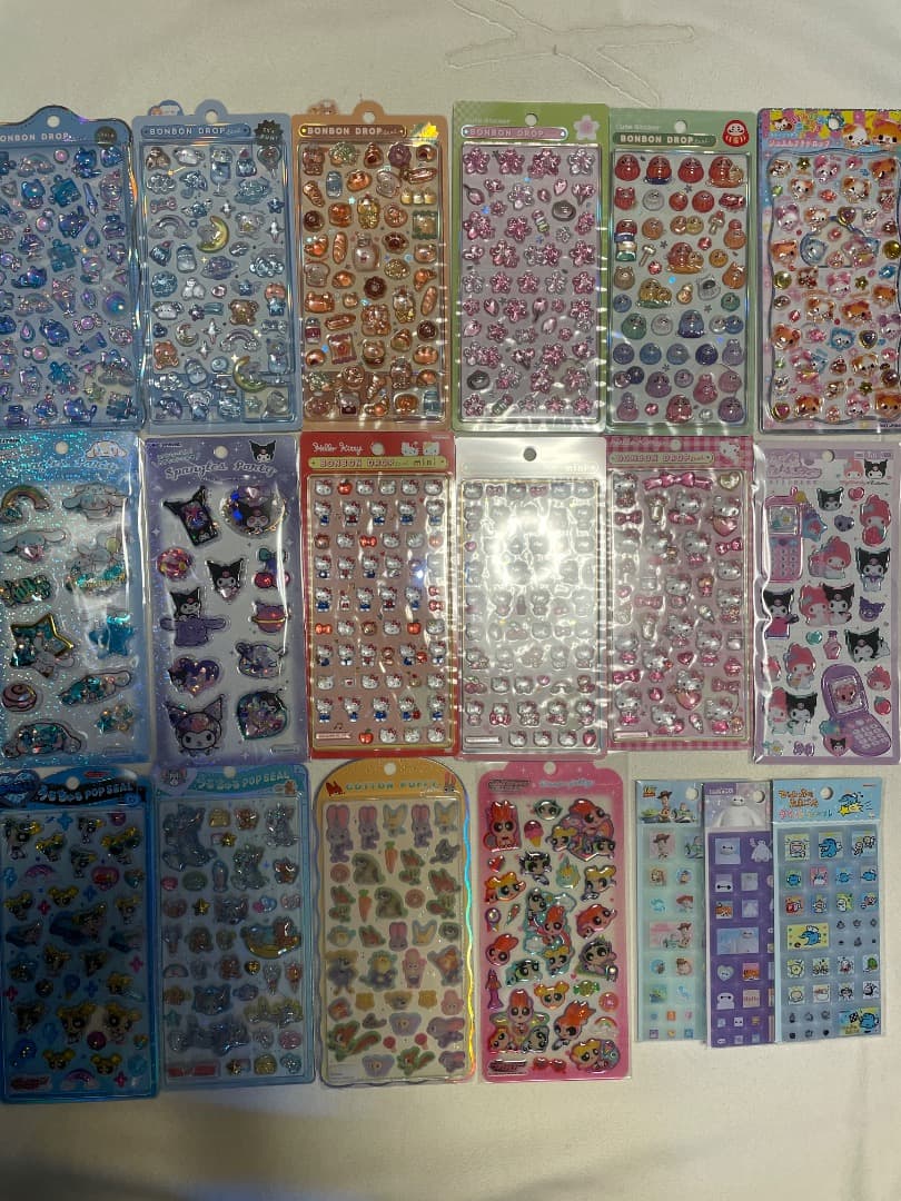 ボンボンドロップシール　まとめ売り　コットンパフィシール　サンリオ　ディズニー