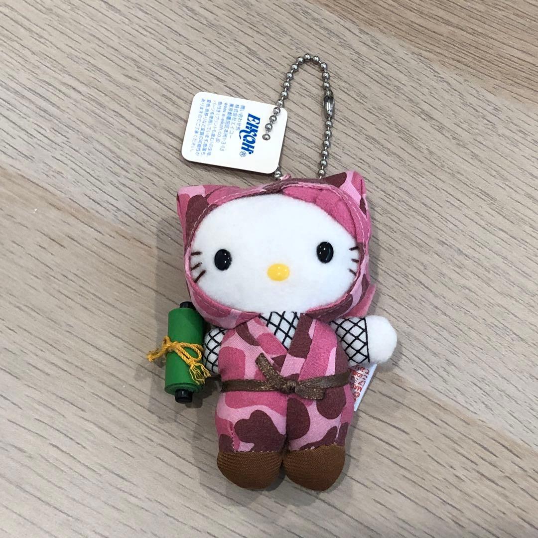 タグ付き レア 希少 2002年 ハローキティ 迷彩 忍者 キーホルダー レトロ
