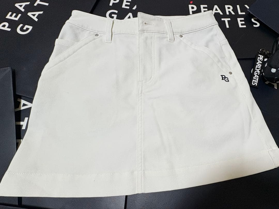 PEARLY GATES ホワイト ミニスカート